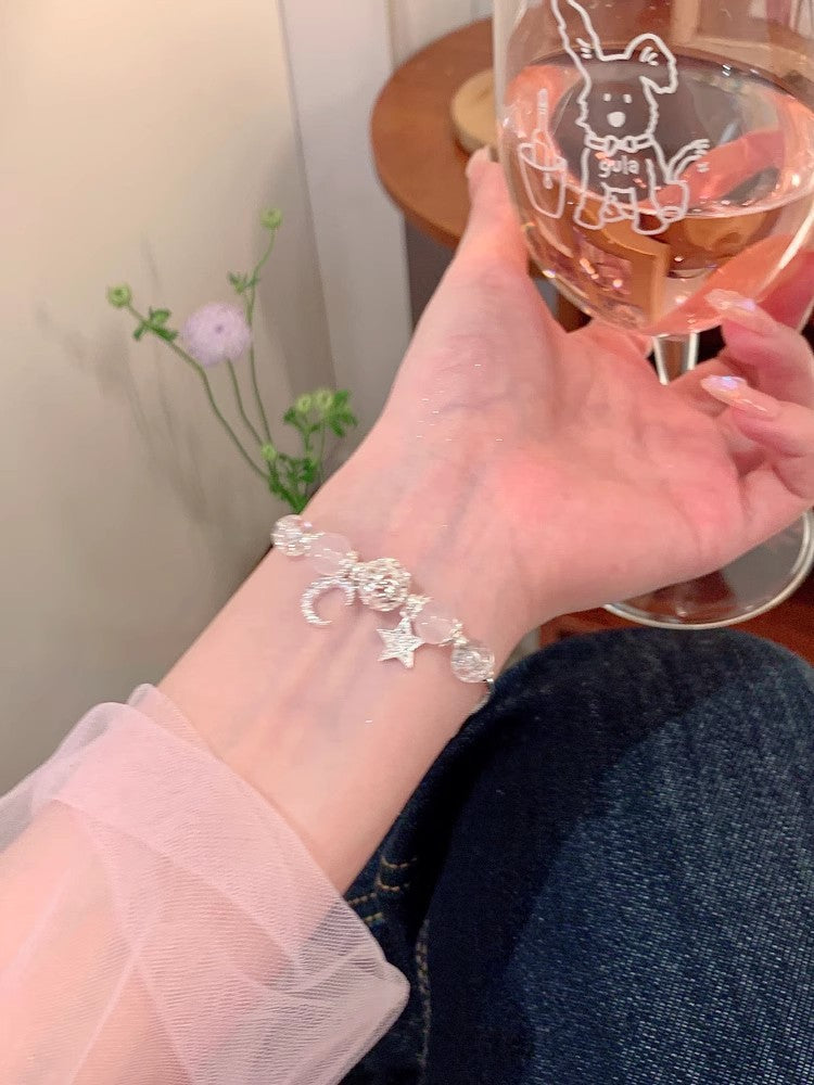 ブレスレット 腕輪 おしゃれ きれい シンプル レディース アクセサリー ファッション427ピンク