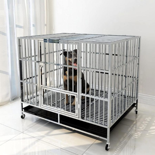 犬用ケージ 犬小屋 犬用ケージ 大型犬ケージ あらゆる種類のペットの犬と猫に適したステンレス製の犬用ケージ、大型犬と犬用ケージ ペットショップのケージ
