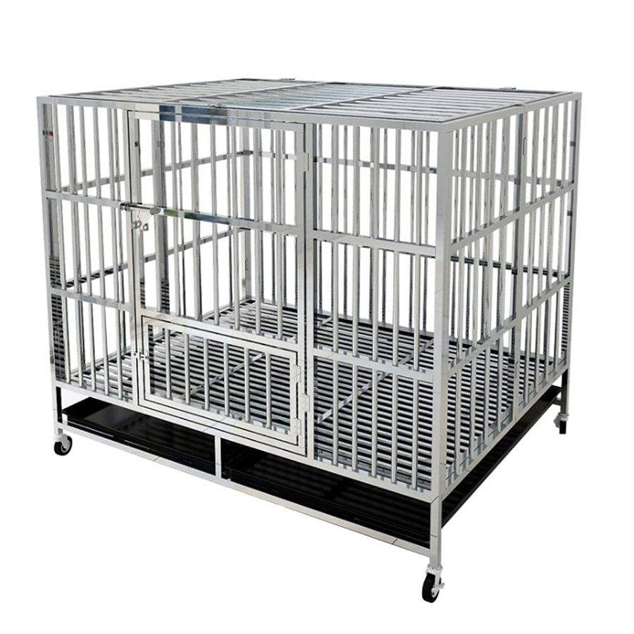 犬用ケージ 犬小屋 犬用ケージ 大型犬ケージ あらゆる種類のペットの犬と猫に適したステンレス製の犬用ケージ、大型犬と犬用ケージ ペットショップのケージ