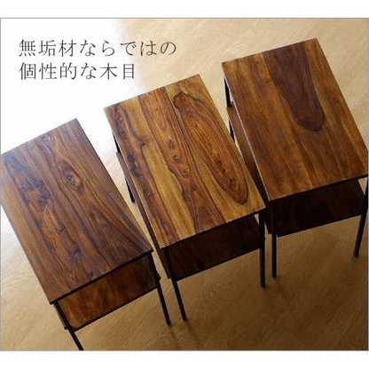 サイドテーブル 木製 アイアン おしゃれ ソファ ベッド 収納 棚付き ベッドサイドテーブル ソファ横 シーシャムサイドテーブル B