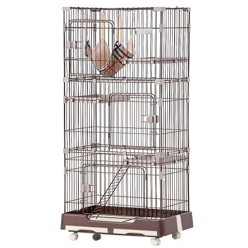 猫 ケージ 3段 トイレ付き 1段2段 おしゃれ キャットケージ ペットケージ キャスター付 ハンモック付き 猫ゲージ 大型 多頭飼い